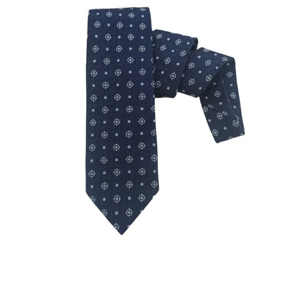 CANALI 1934 Current Blue Geometric Silk Tie ITALY 59